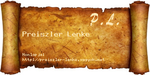 Preiszler Lenke névjegykártya